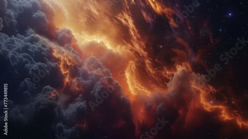 Cosmic Artistry: Immerse Yourself in the Interstellar Nebula Canvas, where Cosmic Clouds and Starlight Converge to Create a Galactic Dust Artistry that Captures the Celestial Beauty of Space