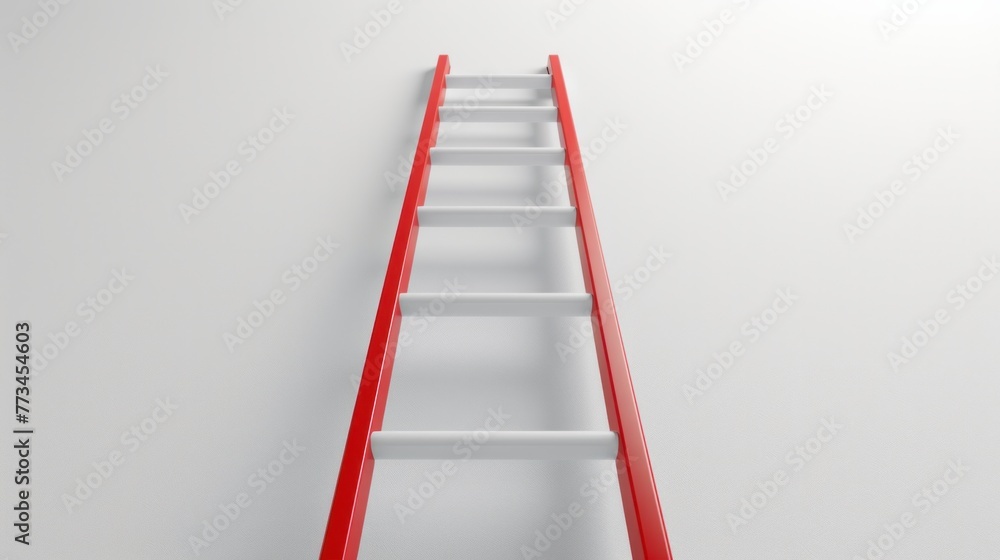 A metaphorical image of a normal white ladder transitioning to a red ladder A metaphorical image of a normal white ladder transitioning to a red ladder