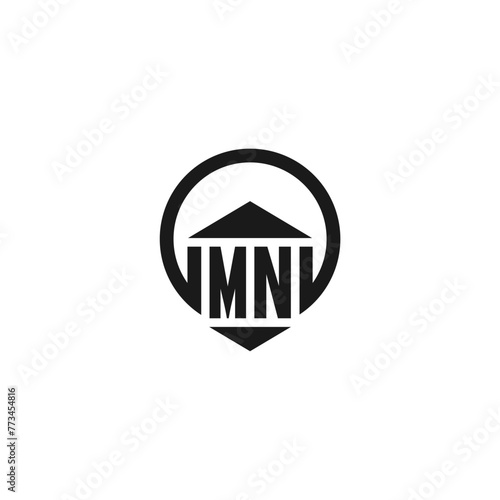 MN Initial Construction Real Estate Home Logo Design Vector