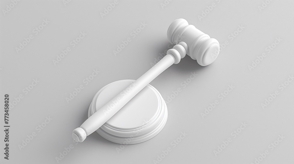 3D Clay Model of a Legal Authority Gavel on White Background 3D Clay Model of a Legal Authority Gavel on White Background