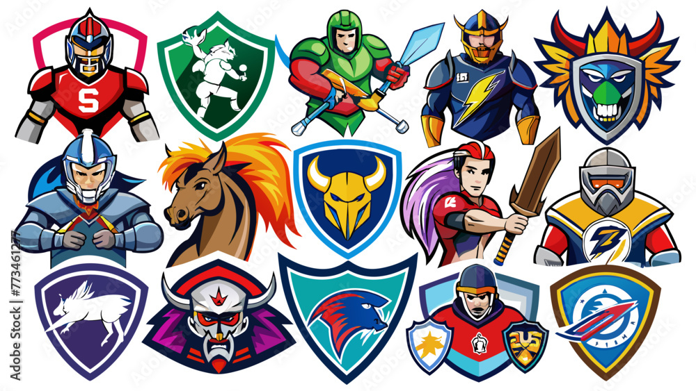 huge-set-of-colorful-sports-logos--emblems--logos vector illustratio