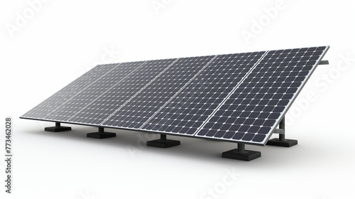Black solar panels isolated on white background. Concept of renewable energy. Ecological, clean energy. Eco, green energy.