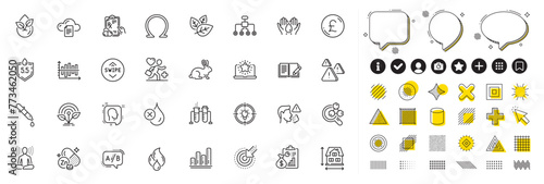 Set of File storage, Pound money and Chemistry pipette line icons for web app. Design elements, Social media icons. Attention, Best laptop, Patient icons. Vector