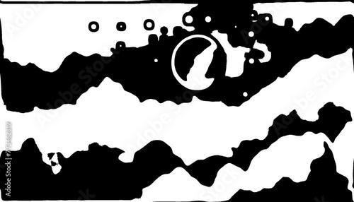 Black and white science fiction trippy outer space weird psychedelic looping VJ video