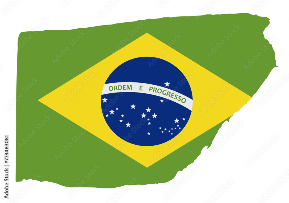 Obraz premium Brazil flag with palette knife paint brush strokes grunge texture design. Grunge brush stroke effect