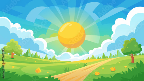 summer-sky-on-a-bright-day--glade-on-the-horizon vector 