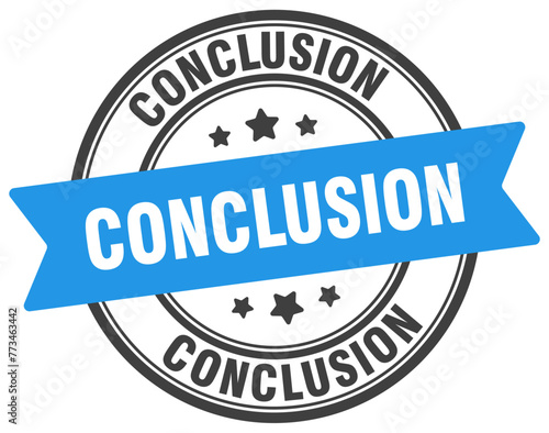conclusion stamp. conclusion label on transparent background. round sign