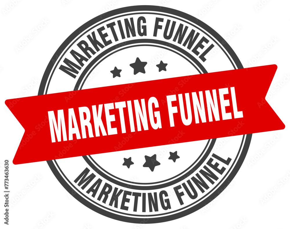 Fototapeta premium marketing funnel stamp. marketing funnel label on transparent background. round sign