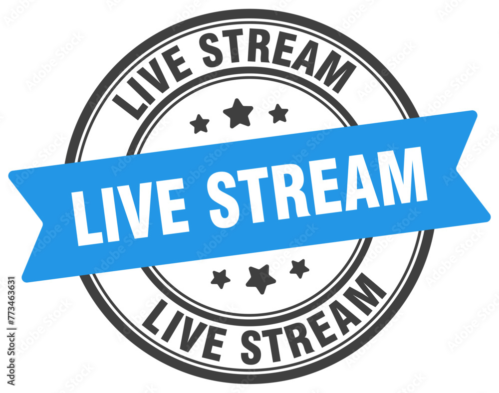 live stream stamp. live stream label on transparent background. round sign live stream stamp. live stream label on transparent background. round sign