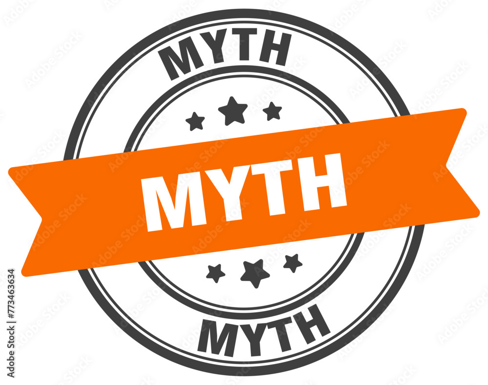 Fototapeta premium myth stamp. myth label on transparent background. round sign