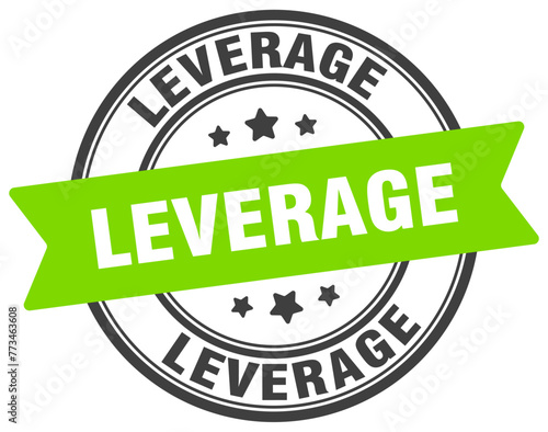 leverage stamp. leverage label on transparent background. round sign