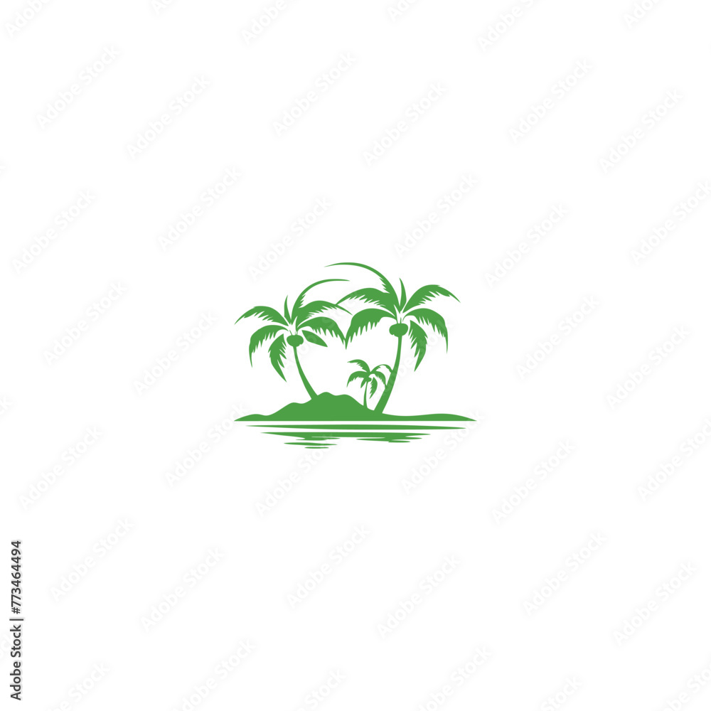 Palm tree silhouette icon.simple flat vector illustration white background