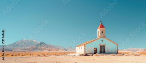 Explore the Beauty of an Abandoned Catholic Church Standing Tall in the Breathtaking Atacama Desert Landscape of Chile, South America.