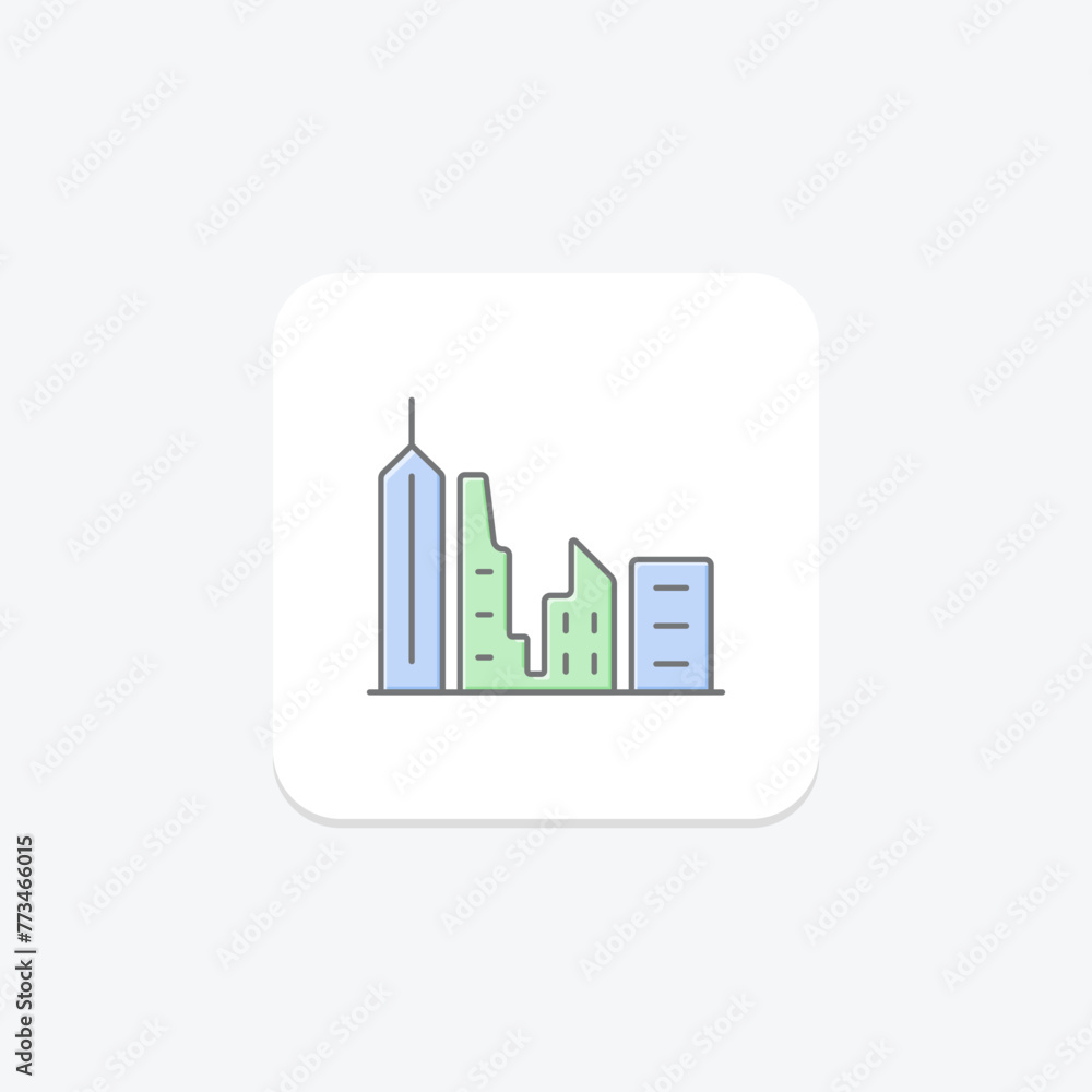 Urban skyline icon, energy, logo, power, renewable, editable vector, pixel perfect, illustrator ai file Urban skyline icon, energy, logo, power, renewable, editable vector, pixel perfect, illustrator ai file
