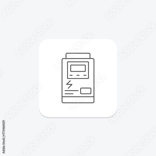 Solar inverter icon, inverter, energy, power, renewable, editable vector, pixel perfect, illustrator ai file