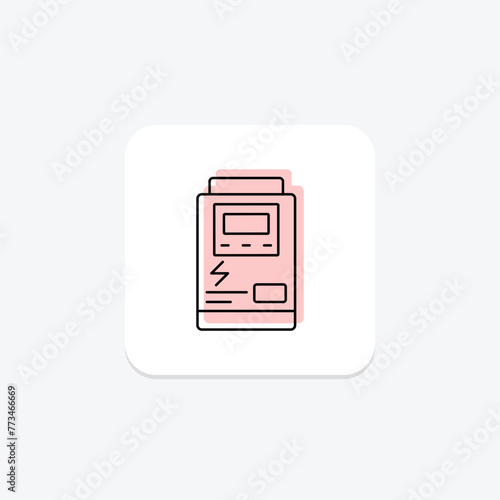 Solar inverter icon, inverter, energy, power, renewable, editable vector, pixel perfect, illustrator ai file
