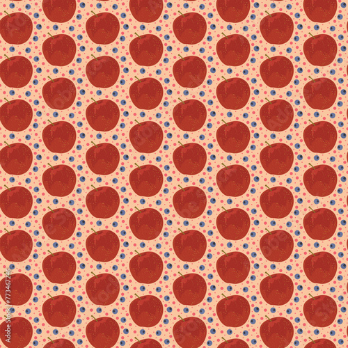 Apple blueberry seamless pattern