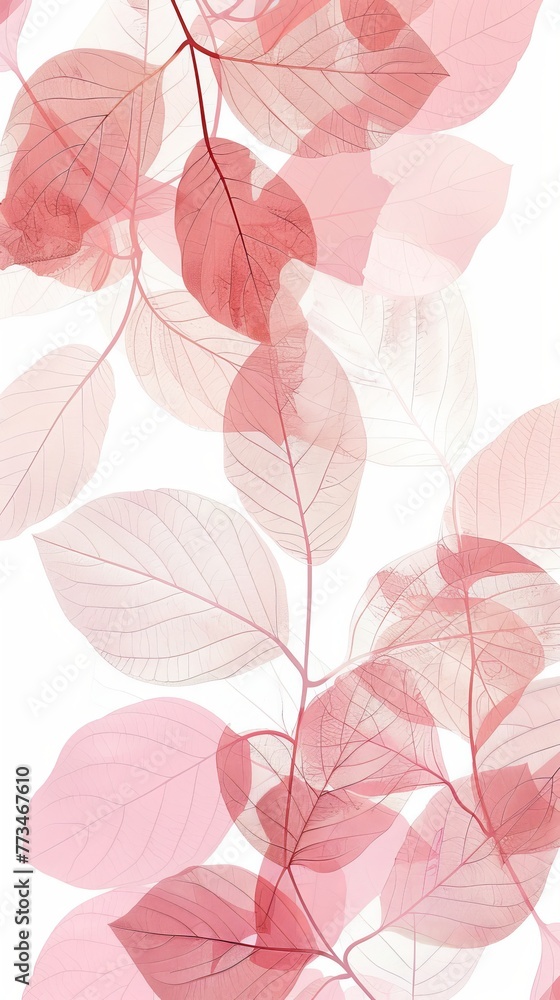 botanical print leaf outline and silhouette modern pink and white --ar 9:16 Job ID: 5ee3ca07-b965-4aff-bc1b-9cf41674238d