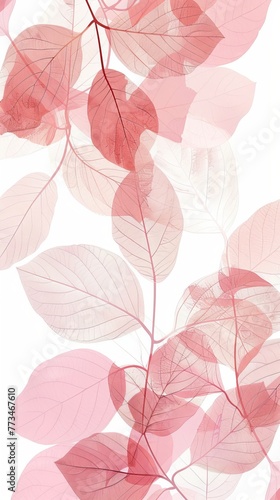 botanical print leaf outline and silhouette modern pink and white --ar 9:16 Job ID: 5ee3ca07-b965-4aff-bc1b-9cf41674238d
