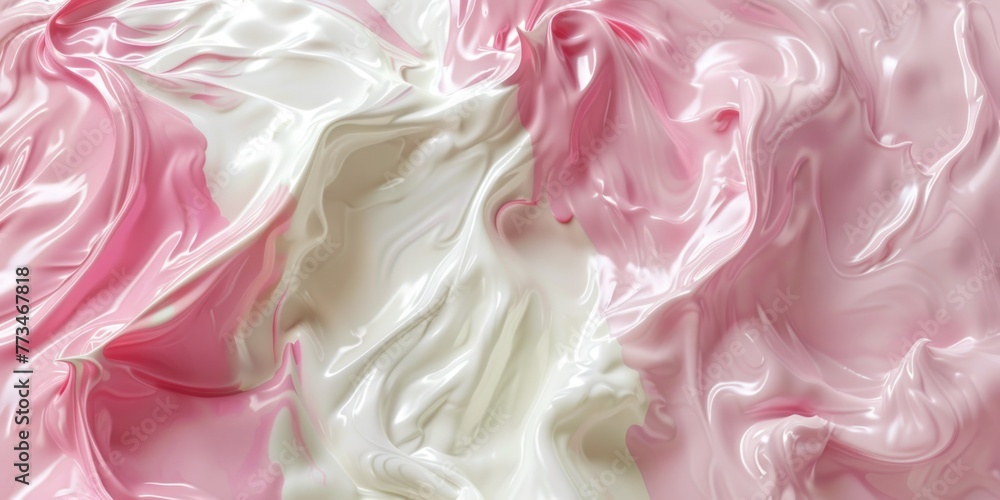 Close-up shot of pink and white liquid. Suitable for various design projects Close-up shot of pink and white liquid. Suitable for various design projects