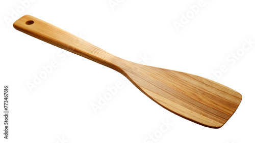 Wooden cooking spatula isolate on Transparent background.