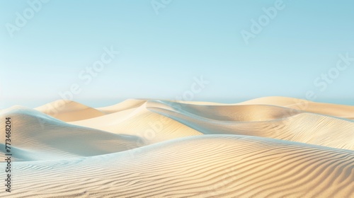 Panoramic view of sand dunes in summer.AI generated image