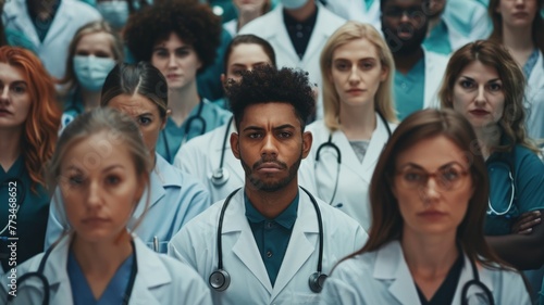 Group of serious healthcare professionals - Close-up of serious healthcare professionals in a resolute stance