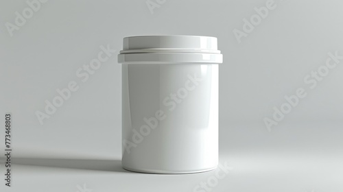 A white pill bottle sitting on a table. Perfect for medical and healthcare concepts