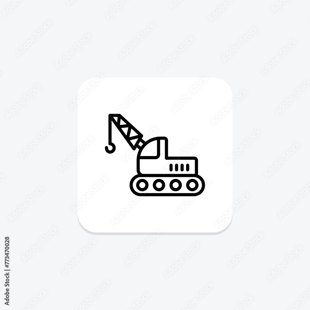 Crane icon, lifting, construction, logistics, cargo, editable vector, pixel perfect, illustrator ai file Crane icon, lifting, construction, logistics, cargo, editable vector, pixel perfect, illustrator ai file