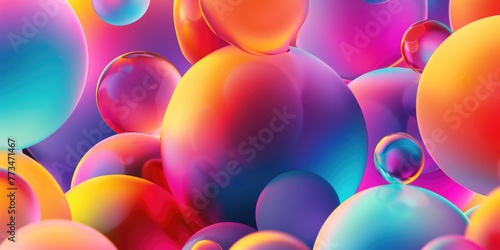 A stack of colorful balloons floating in the air. Perfect for party decorations