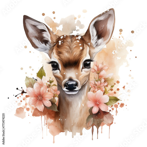 Deer With Floral Crown Painting