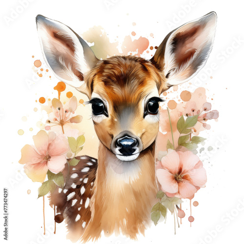 Deer With Floral Crown Painting