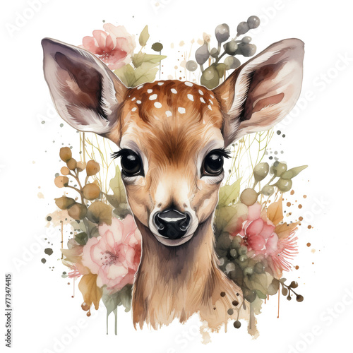 Deer With Floral Crown Painting