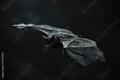 A bat flying in the dark sky. Suitable for Halloween-themed designs