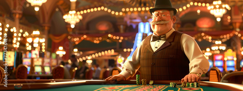 Casino player 3d character illustration 