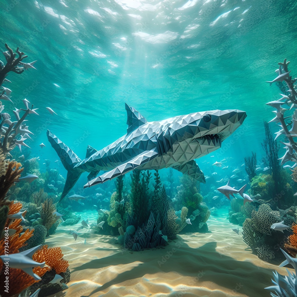 Fototapeta premium paper shark