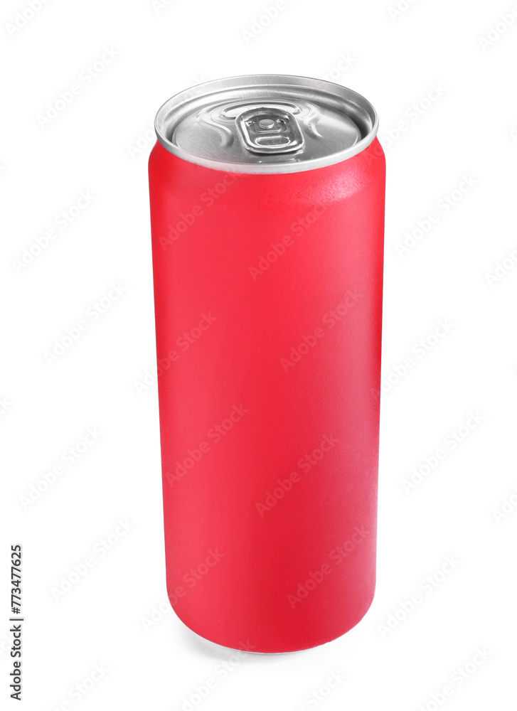 Energy drink in red aluminum can isolated on white Energy drink in red aluminum can isolated on white