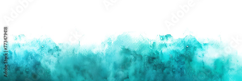 Teal and turquoise watercolor gradient backdrop on transparent background.