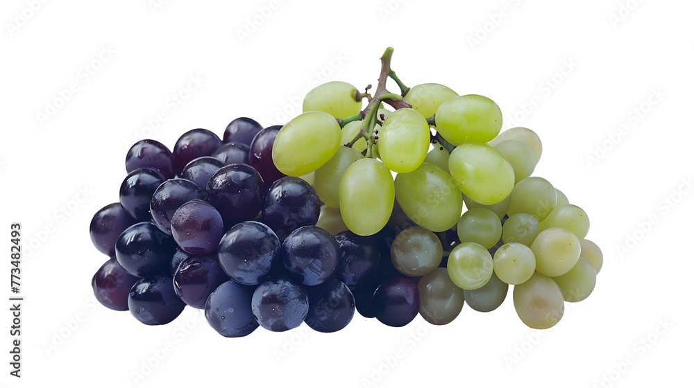 Cluster Of Plump and Juicy Grapes, Ranging in Shades from Deep Purple to Vibrant Green, Tempting the Taste Buds