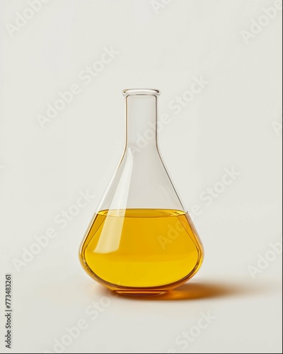 chemical laboratory flask isolated on white background