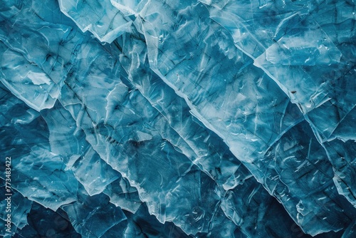 Detailed shot of a blue ice wall, perfect for winter-themed designs