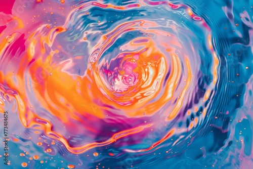 Vibrant Water Dance: Colorful Liquid Art
