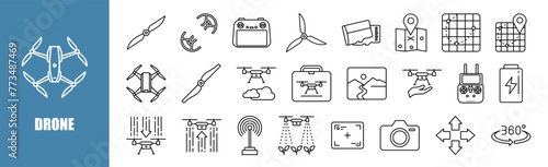 Drone icon set for design elements	
