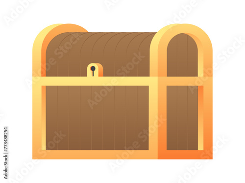 vector graphic design of a treasure chest, flat design, pirate treasure