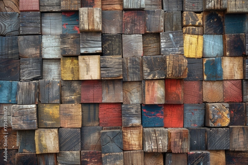 A close up of a bunch of wooden blocks. Perfect for educational or construction themes A close up of a bunch of wooden blocks. Perfect for educational or construction themes