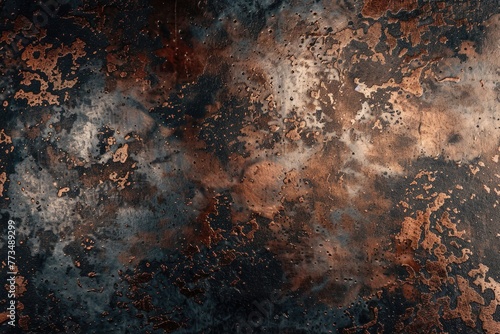 Detailed shot of a weathered, rusted metal surface. Suitable for industrial, grunge, or texture backgrounds