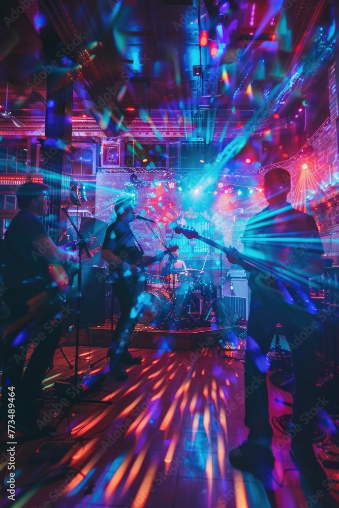 Fototapeta premium A group of people playing musical instruments. Suitable for music-related designs