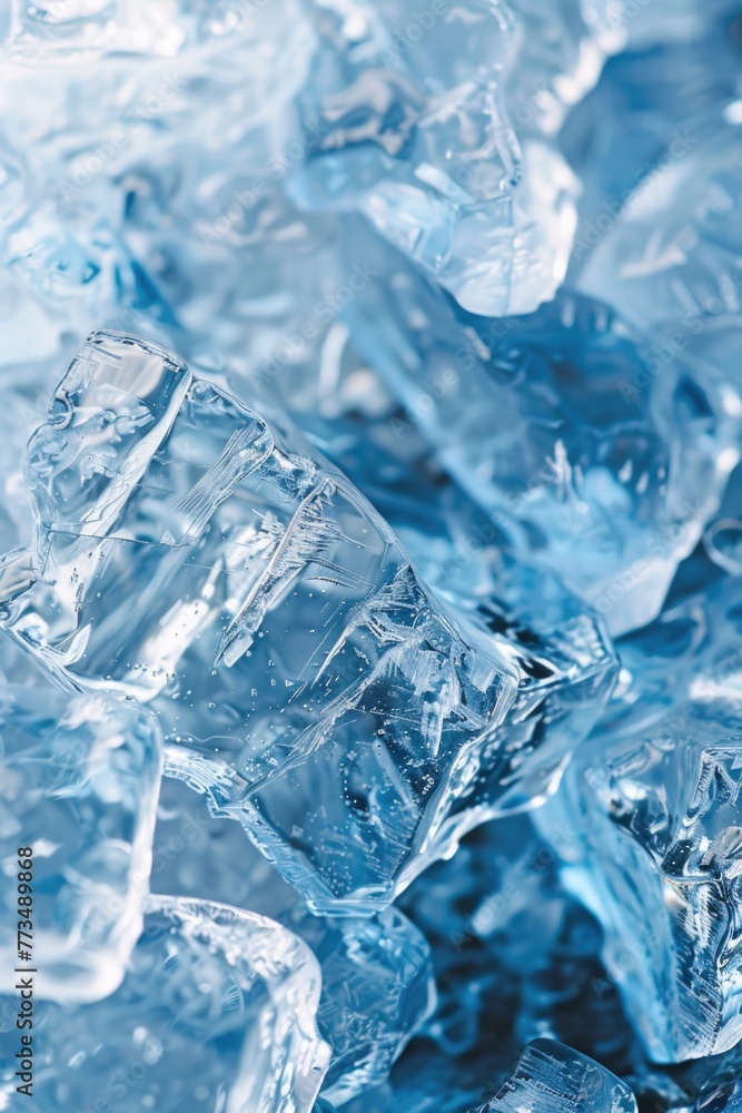 A pile of ice cubes on a table, suitable for various uses A pile of ice cubes on a table, suitable for various uses