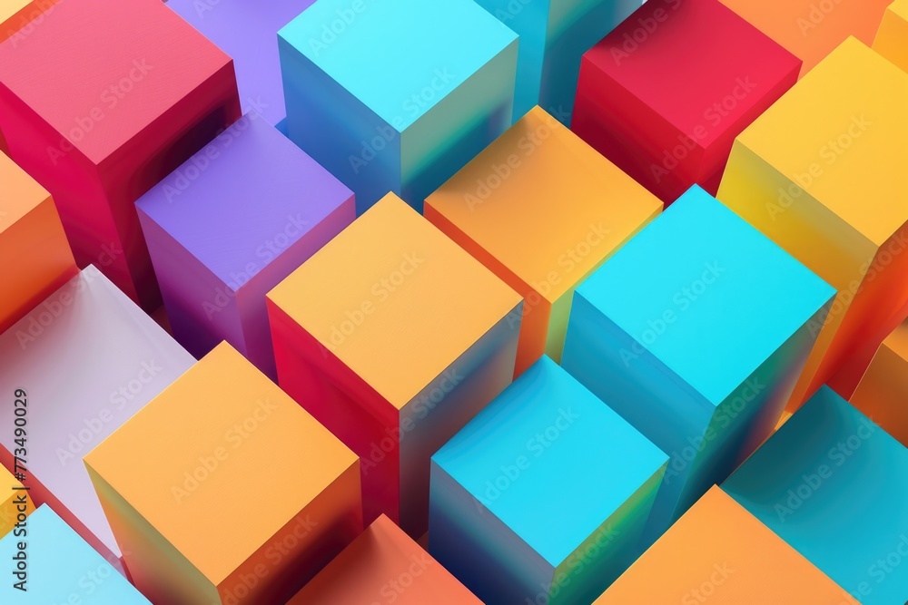Obraz premium A bunch of cubes in different colors. Great for design projects
