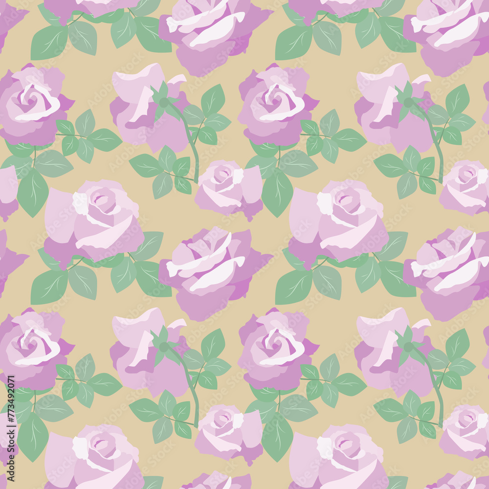 Seamless pattern with vector roses Seamless pattern with vector roses